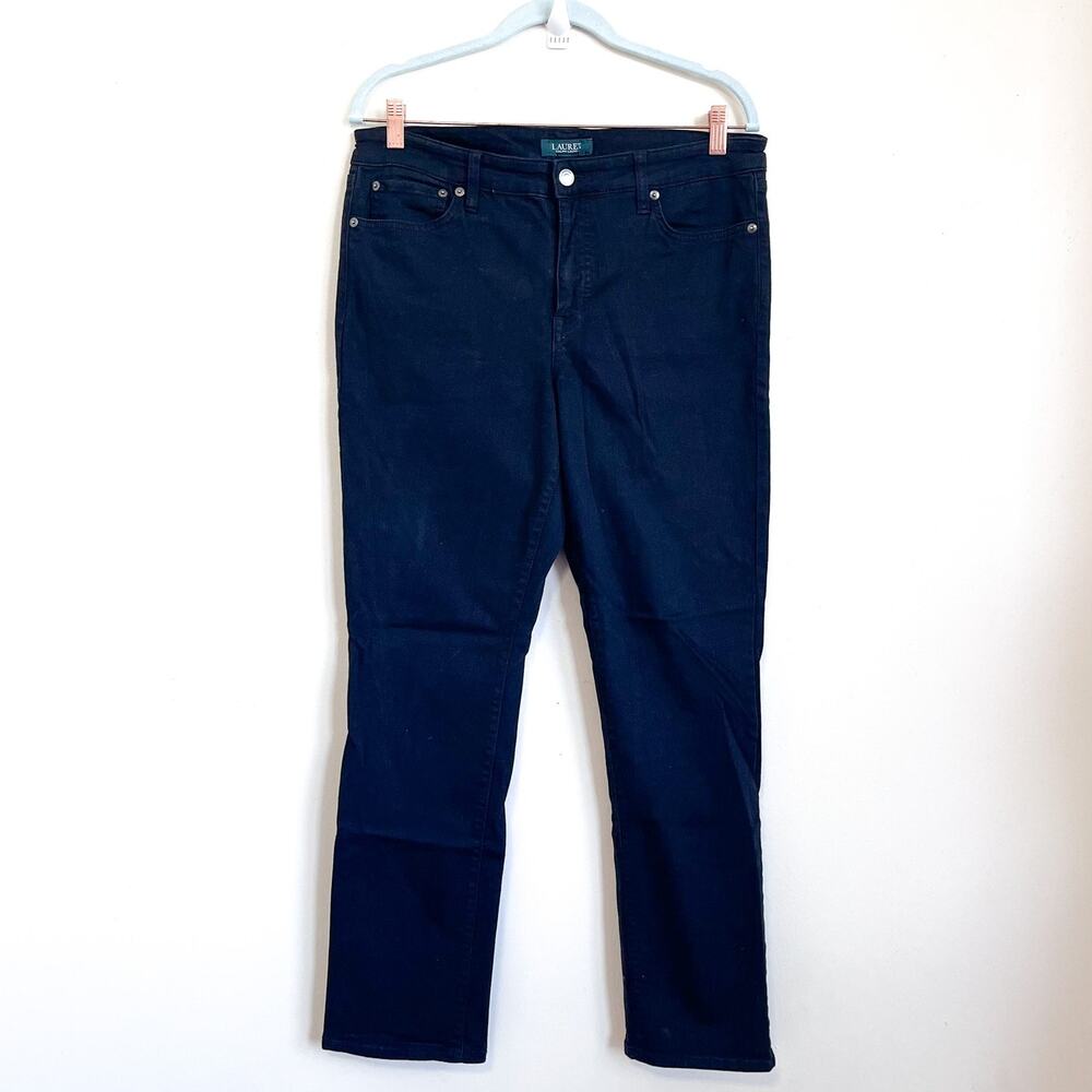 Lauren Ralph Lauren Womens Jeans‎ Size 12 Black Denim Straight Minimal Casual